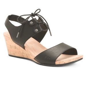 NIB BOC Lily Comfort Cork Wedge Strappy Sandals